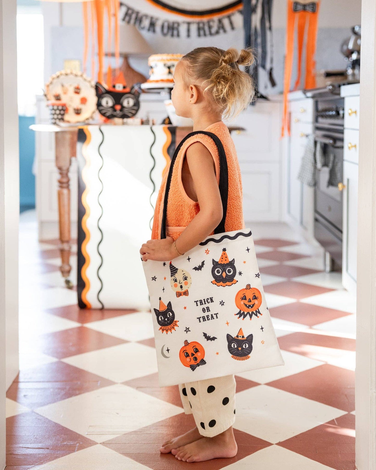 Vintage Halloween Characters Canvas Tote Bag