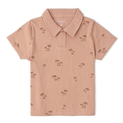 Organic Collar Tee & Shorts Set - Island Palm