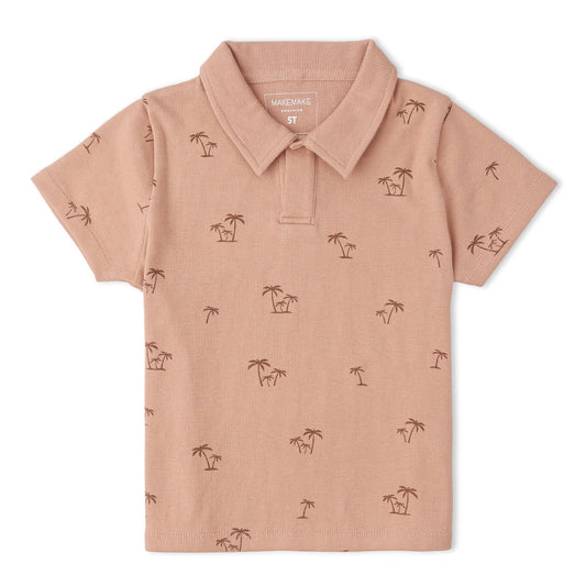 Organic Collar Tee & Shorts Set - Island Palm