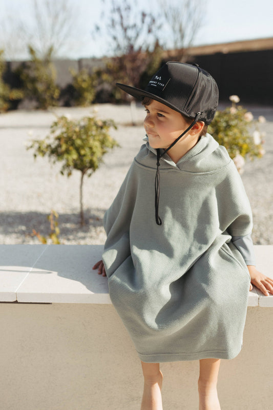 Waffle Beach Poncho - Sage Green