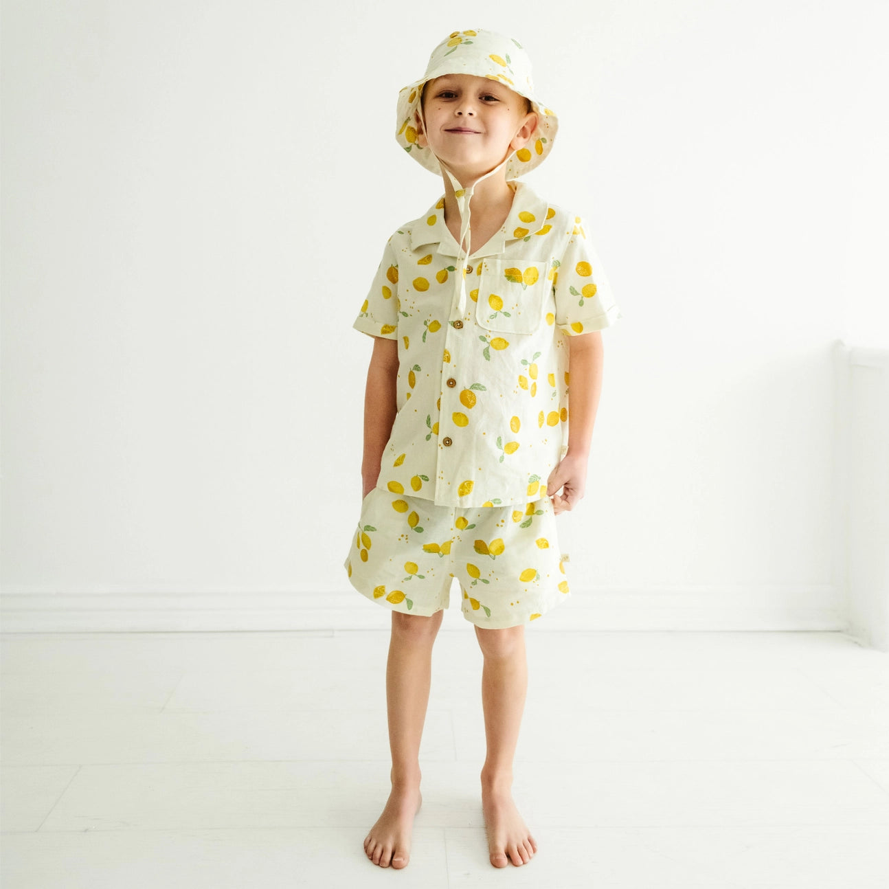 Organic Shirt and Shorts Set - Citron