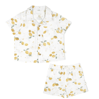 Organic Shirt and Shorts Set - Citron