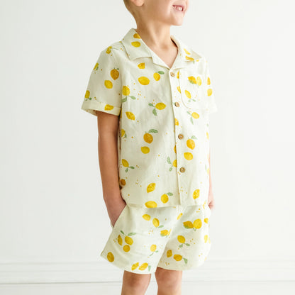 Organic Shirt and Shorts Set - Citron