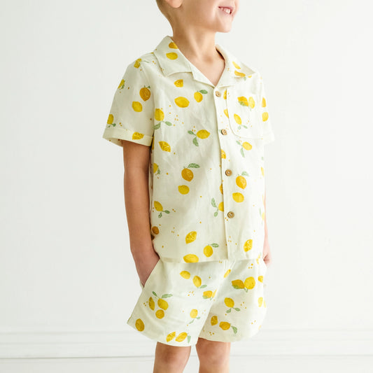 Organic Shirt and Shorts Set - Citron