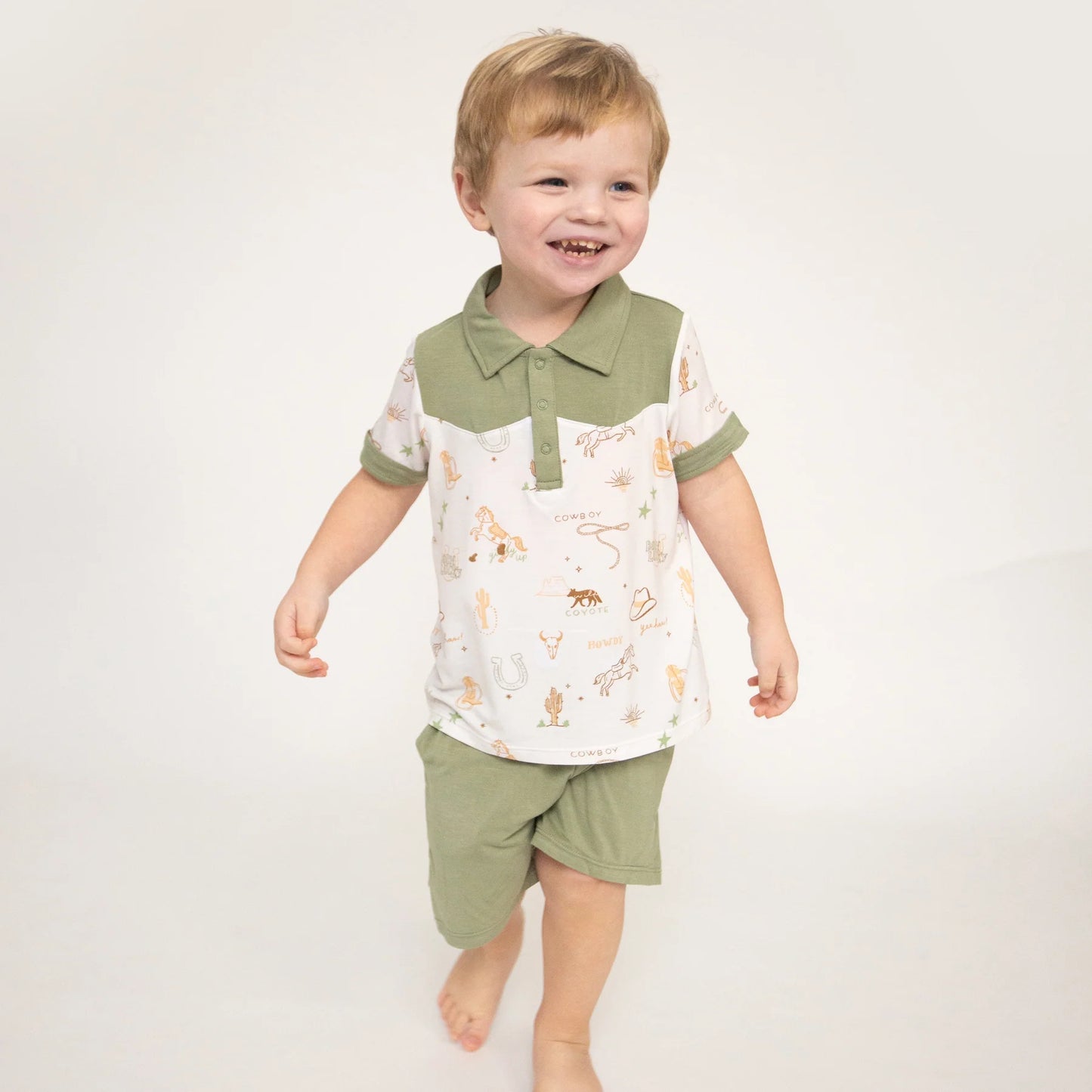 Cowboy Polo Short And Shirt Set, Wild Wild West