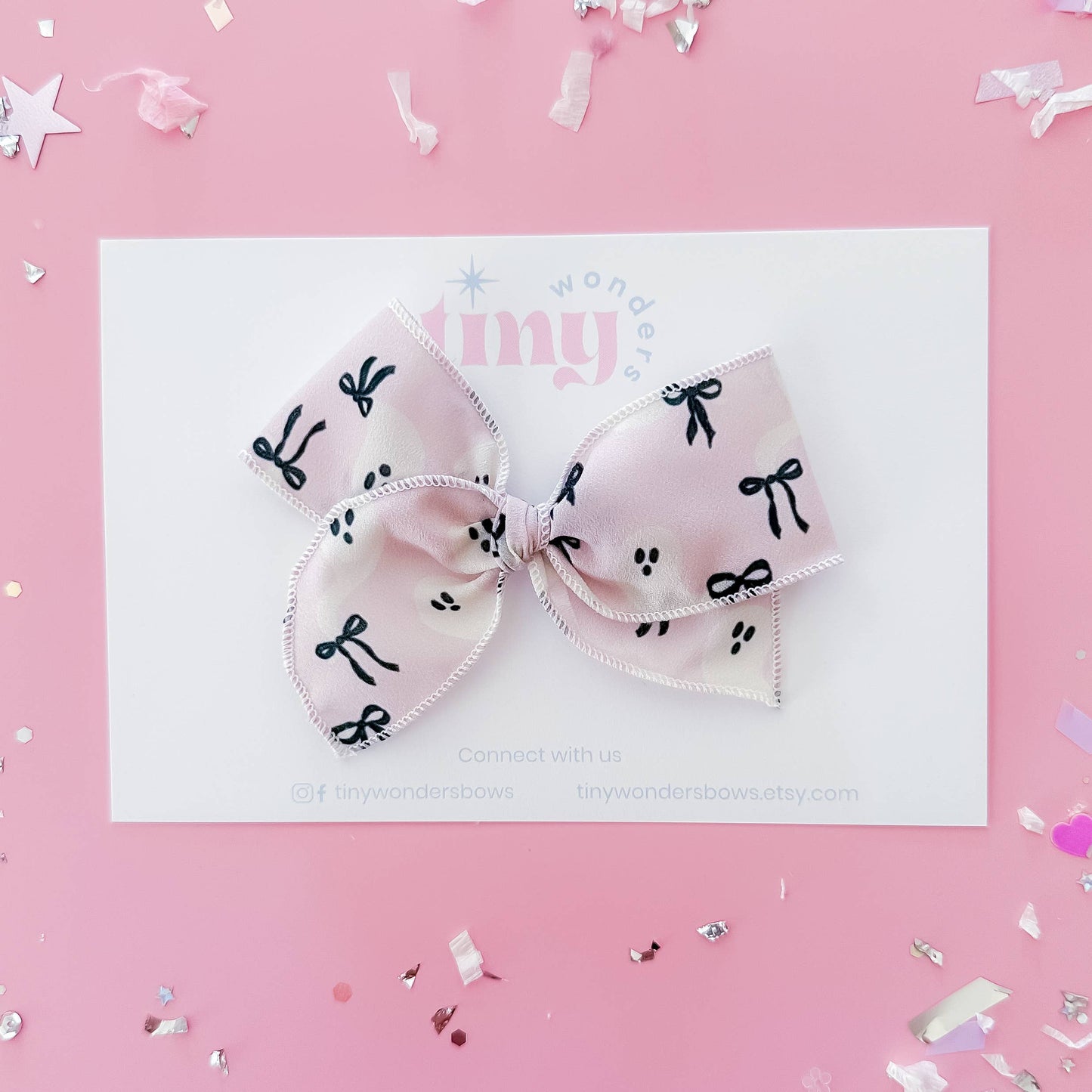 Ghosts with Coquette hair Bows, crepe