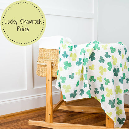 Lucky Shamrock St. Patrick's Day Swaddle Blanket