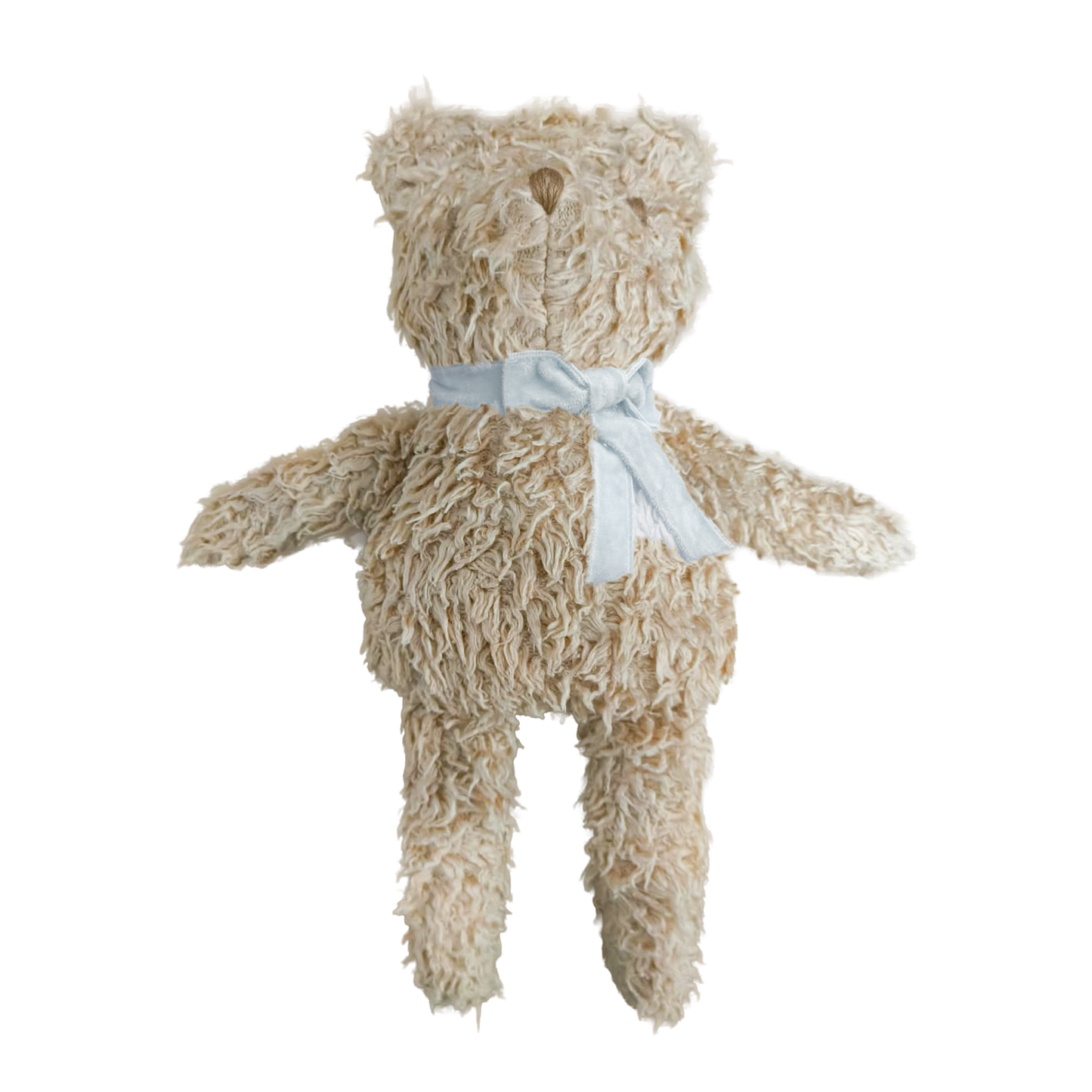 Plush Bear Toy Blue Velvet Bow Teddy Baby Shower Kid Gift