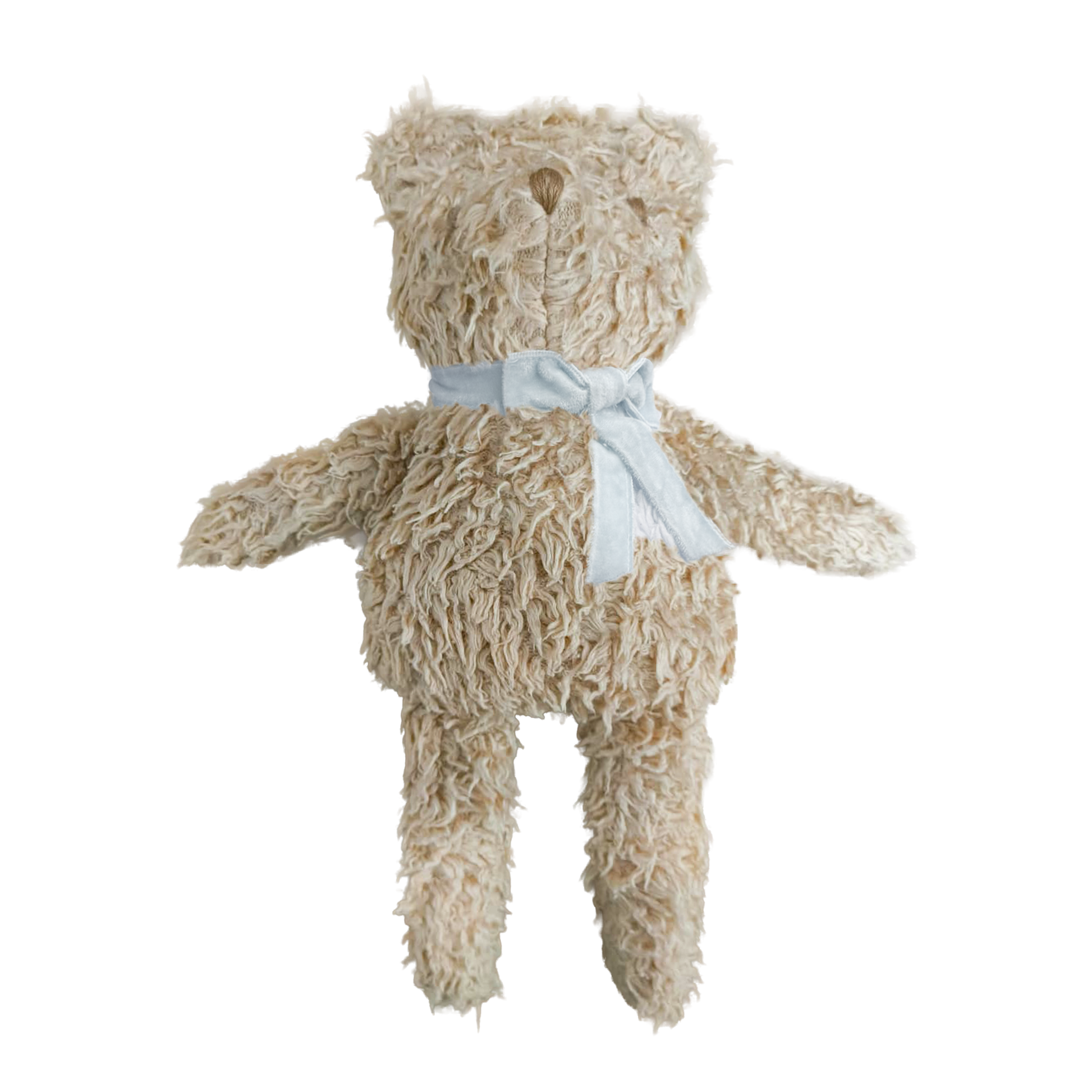 Plush Bear Toy Blue Velvet Bow Teddy Baby Shower Kid Gift