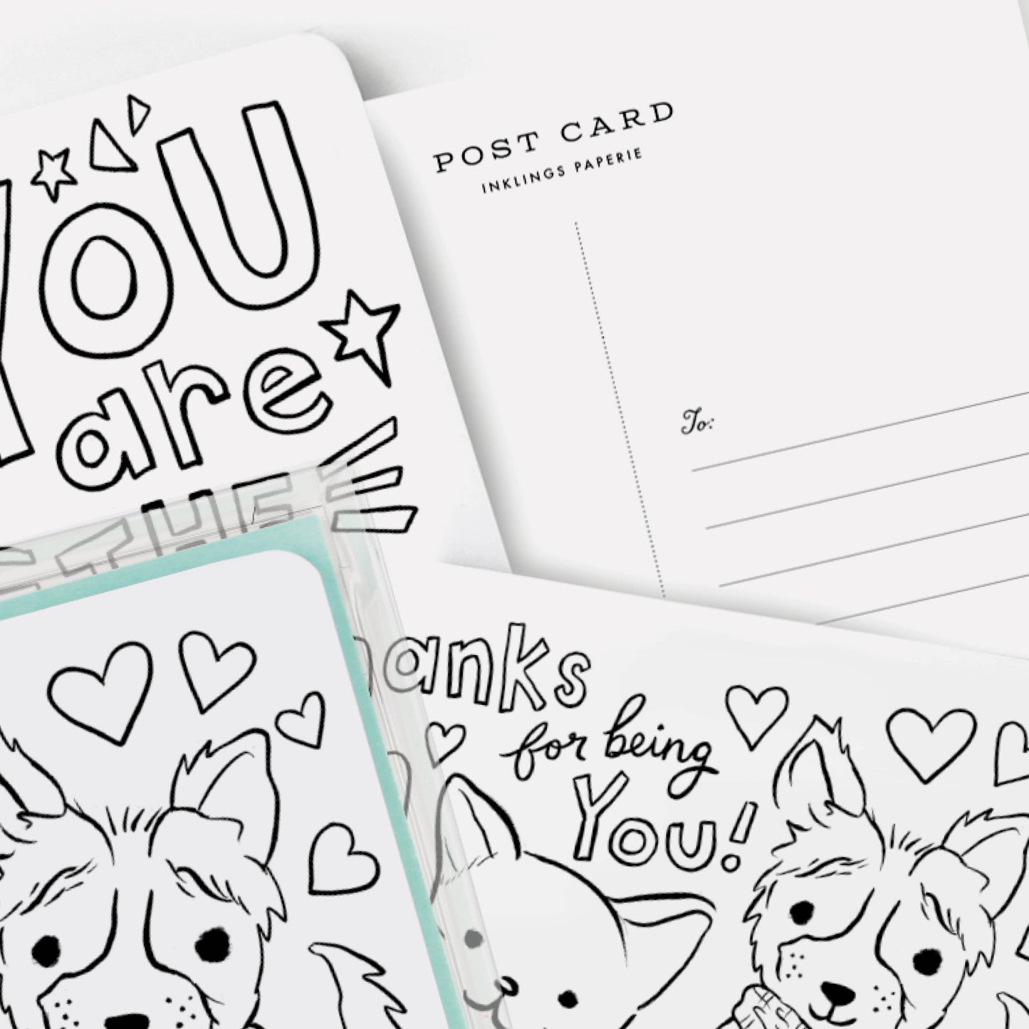 Thank You Card - Color-In Postcard Kit
