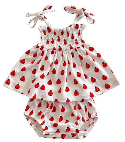 Ladybug / Organic Smocked Set