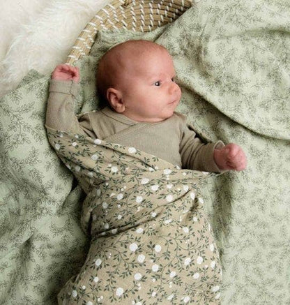 Swaddle/Muslin cloth XL: leaves - sage