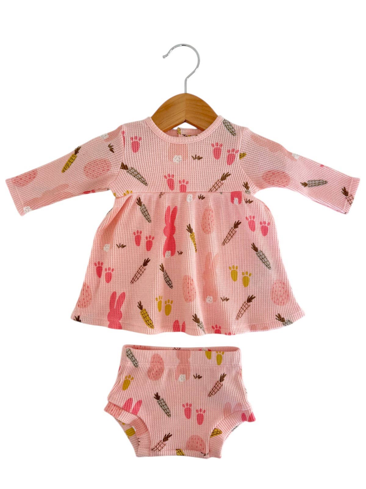 Organic Waffle Simple Dress & Bloomer, Cottontail Pink