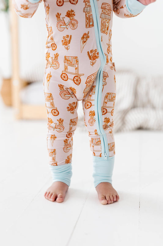 Flower Cart Bamboo Romper