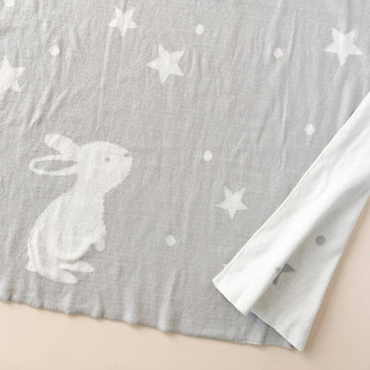 Bunny, Stars & Moon Organic Cotton Baby Blanket