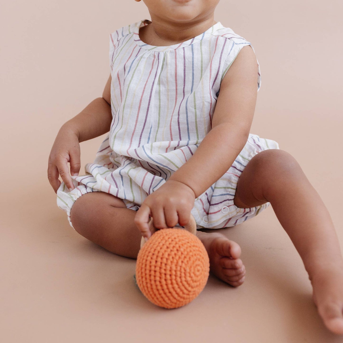 Cotton Crochet Orange Rattle Teether