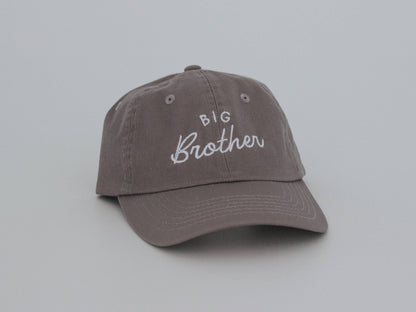 Big Brother Charcoal Twill Hat • Boys Cap for New Brothers