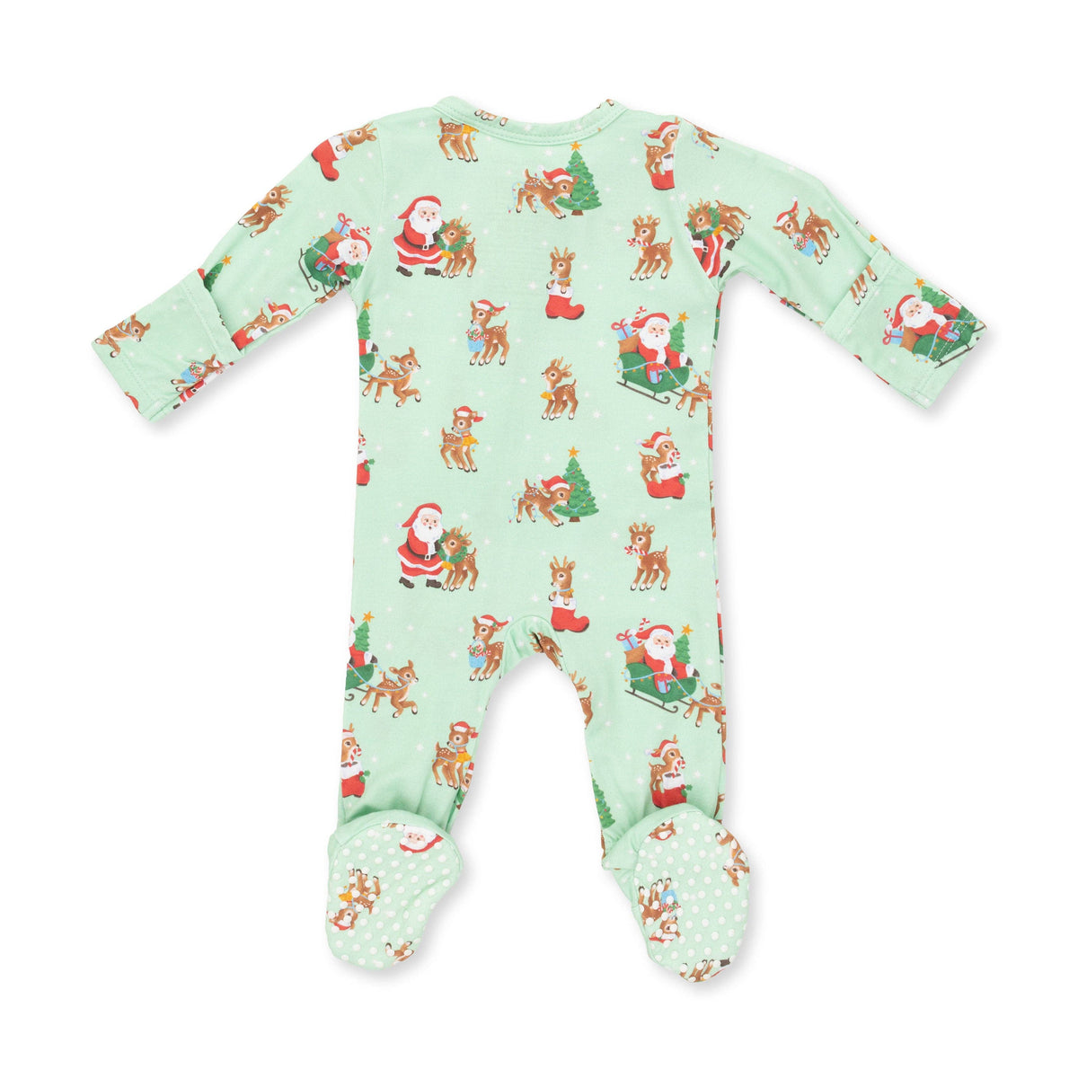 Vintage Reindeer & Santa Uni - 2 Way Zipper Footie, view 2
