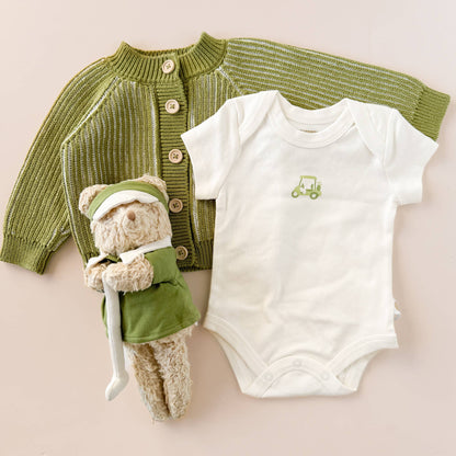 Green Brioche Knit Cardigan