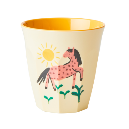 Melamine Kids Cups in Pink Farm Prints - Small - 6 pcs. in Gift Box