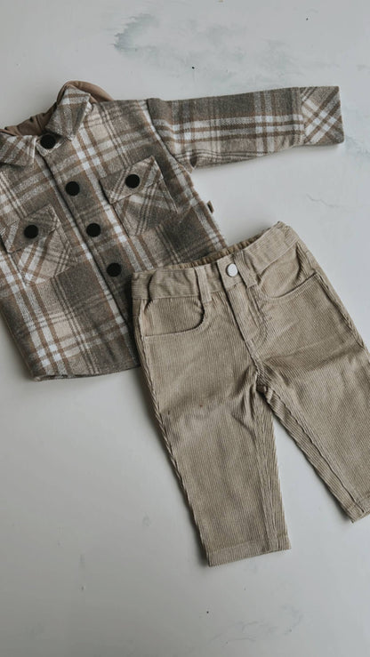 Boy's Corduroy Pant in Beige