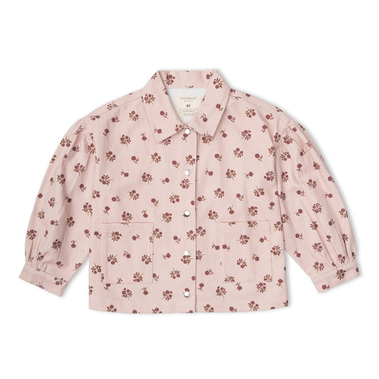 Makemake Organics Organic Twill Jacket in Rosebud print