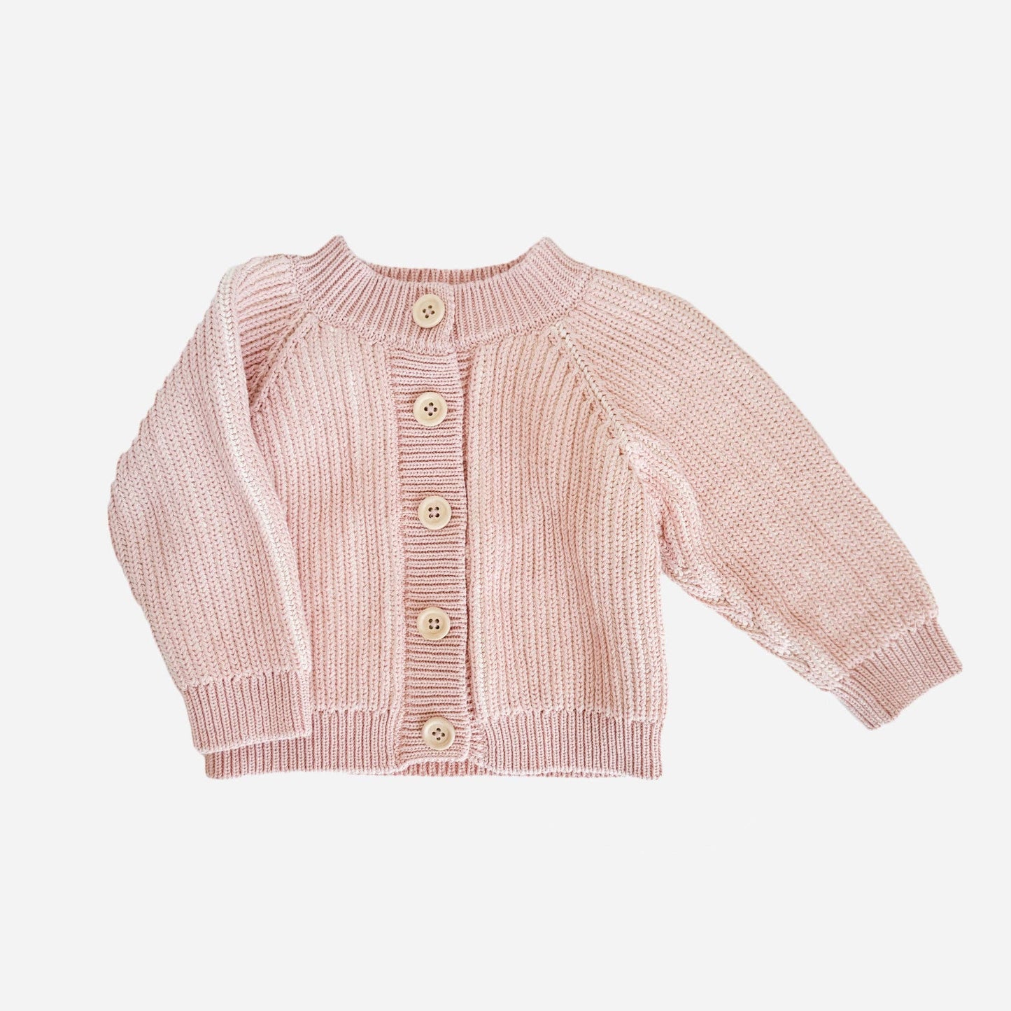 Cotton Brioche Pink Cardigan