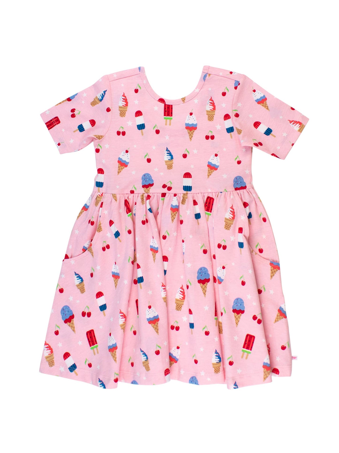 Girls Sweet Freedom Short Sleeve Knit Twirl Dress