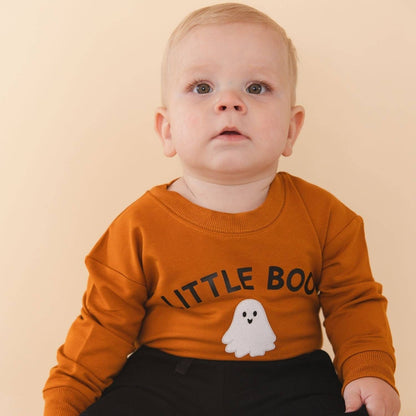 Little Boo Patch Halloween Long Sleeve Romper - view 3