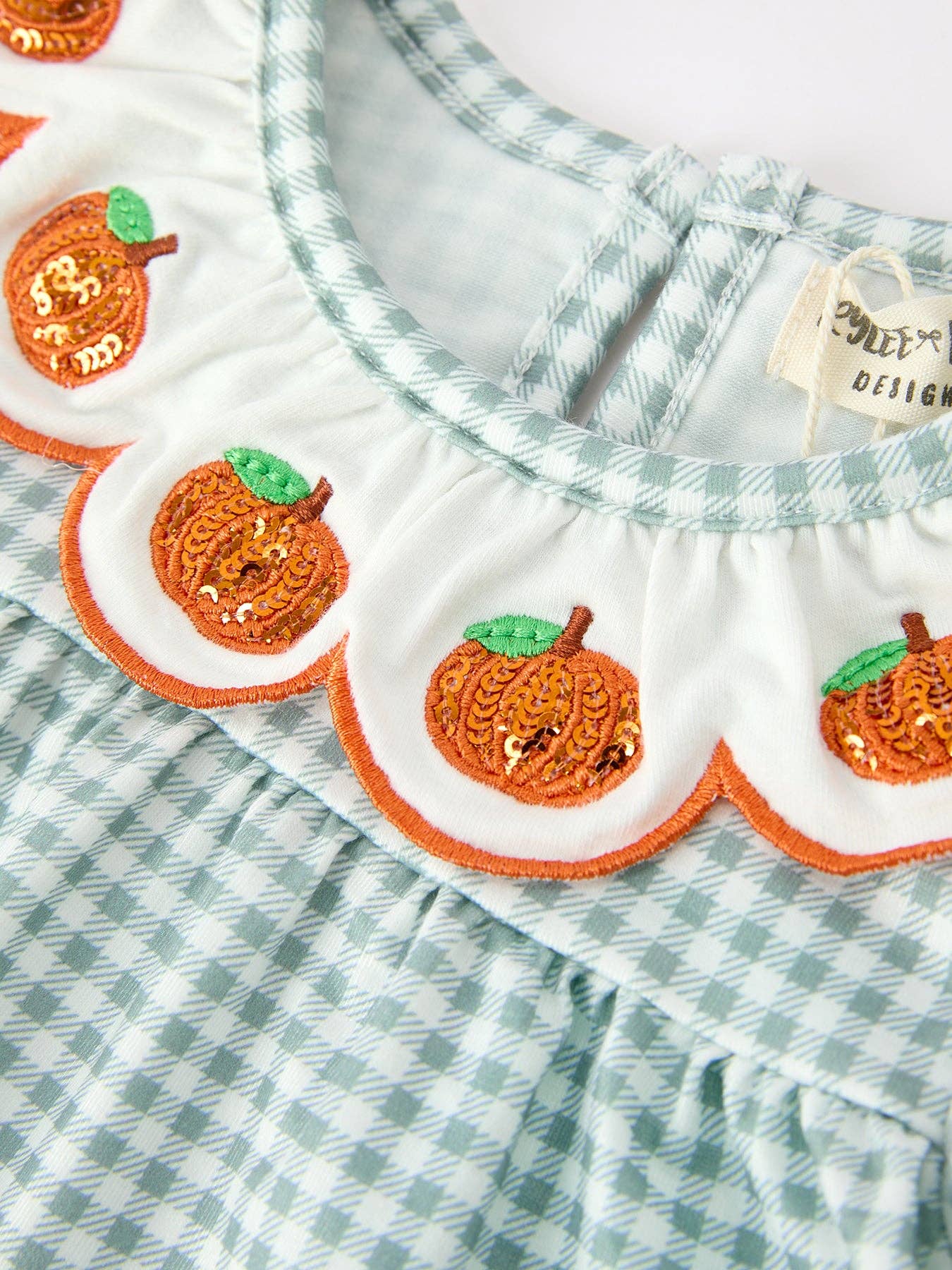 Halloween Thanksgiving Glitter Pumpkin Girls Bloomer Set - view 3