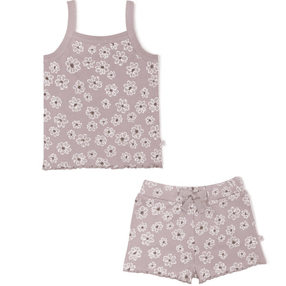 Organic Spaghetti Top & Shorts Set - Daisies