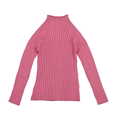 Mock necked ribbed sweater