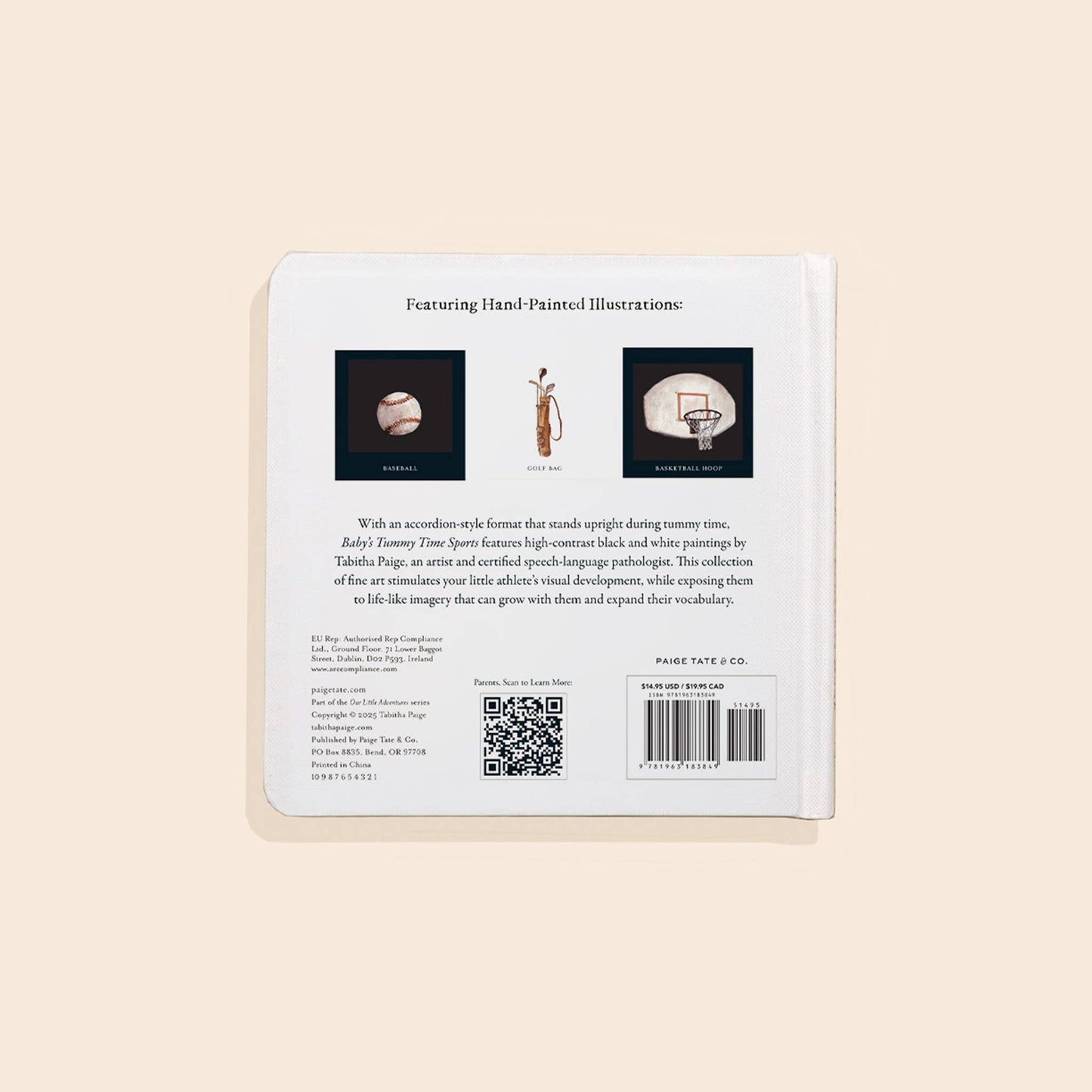 Baby's Tummy Time Sports: High-Contrast Fine Art for Visual