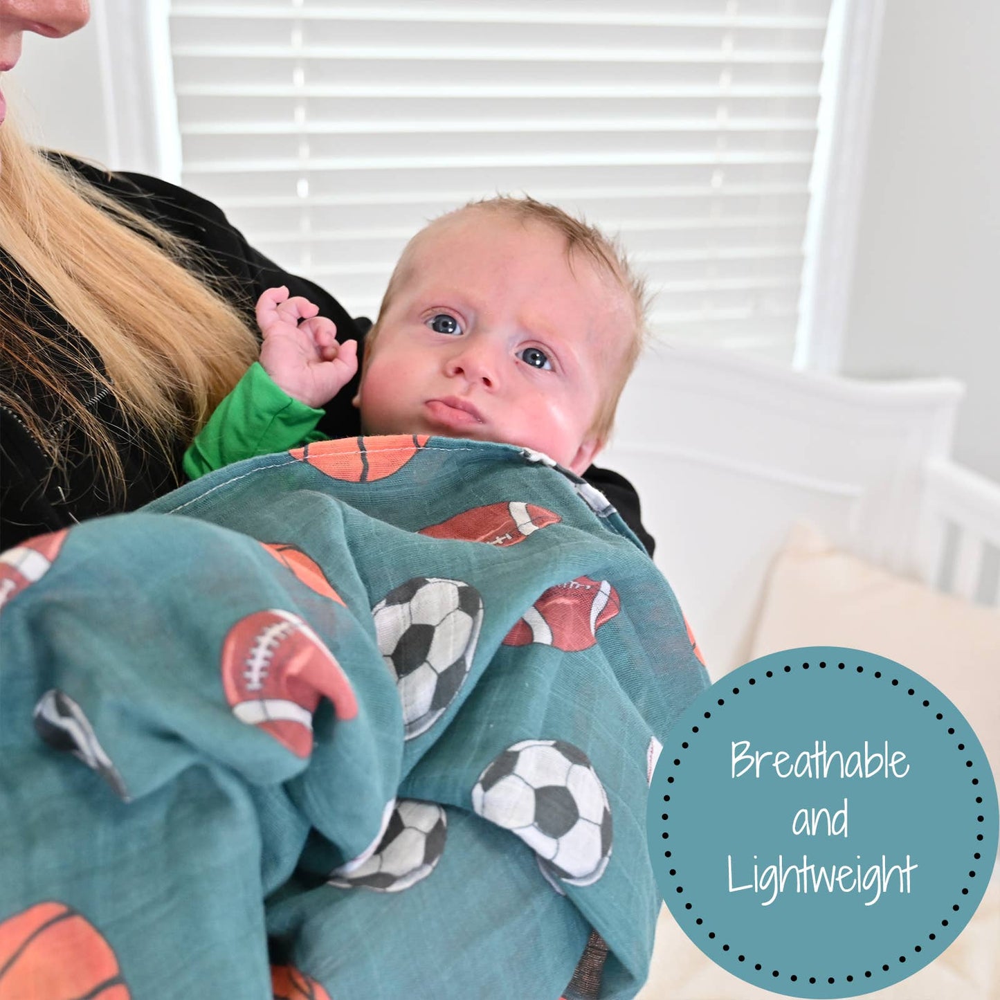 Little Athlete Sporty Theme Baby Muslin Swaddle Blanket