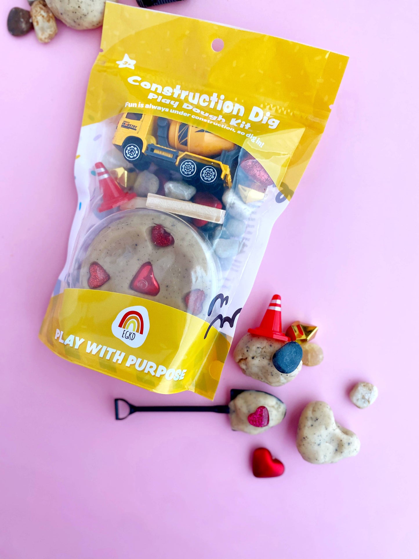 Valentines "I Dig You" Construction KidDough Sensory Play Kit