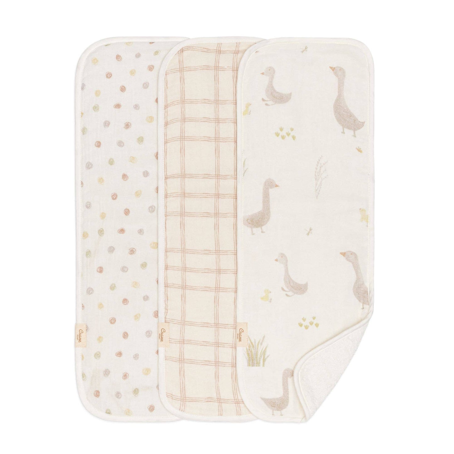 Charlie 3-pc. Farmhouse Goose Burp Cloth Set