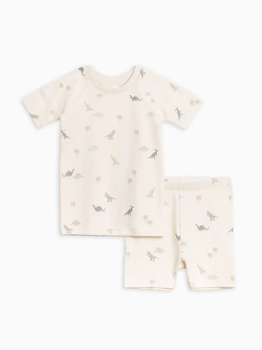 Dino-Mite Collection 2-Piece Short Sleeve Jammie Set - Dino / Thyme