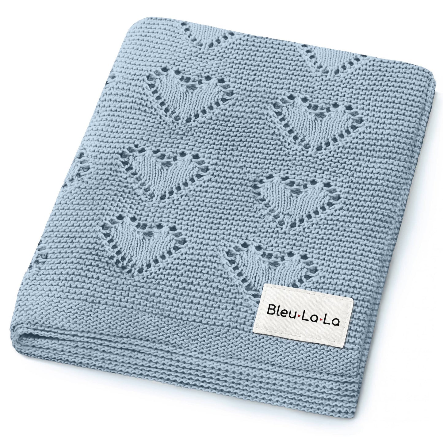 100% Luxury Cotton Swaddle Receiving Baby Blanket - Heart