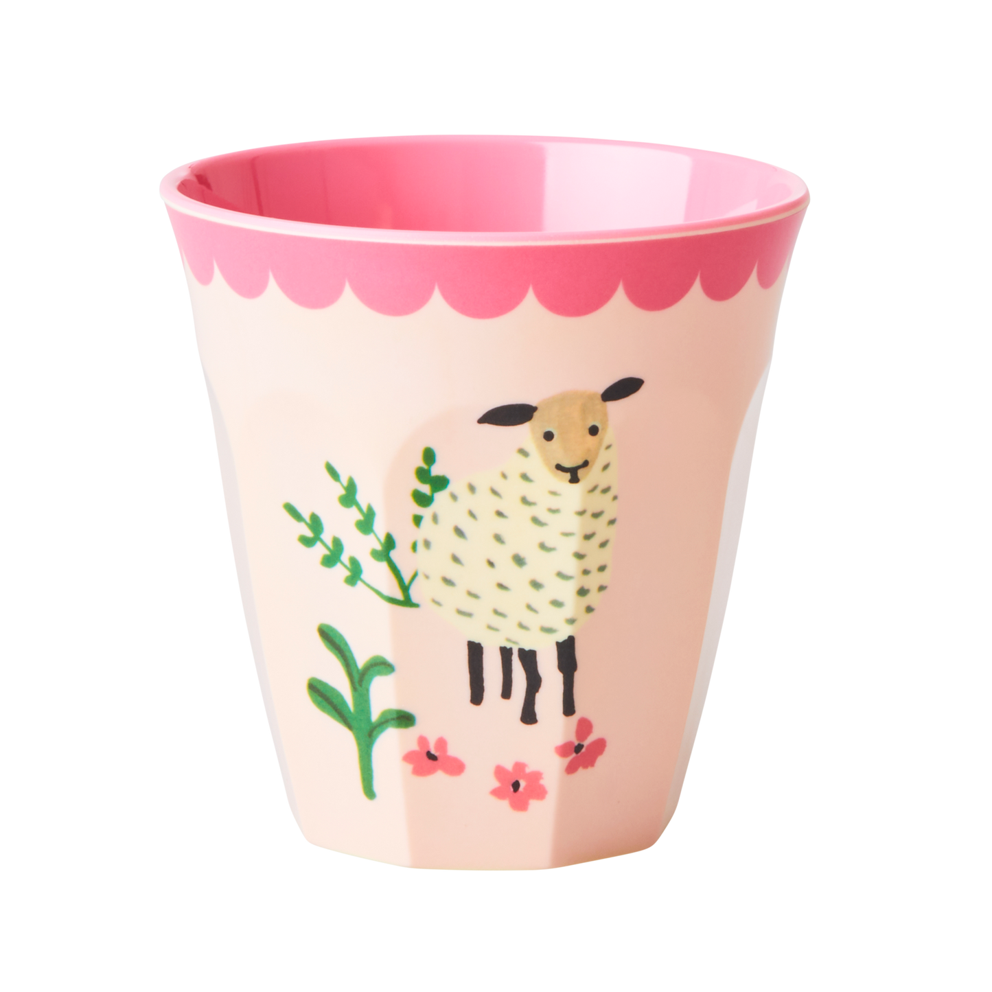Melamine Kids Cups in Pink Farm Prints - Small - 6 pcs. in Gift Box