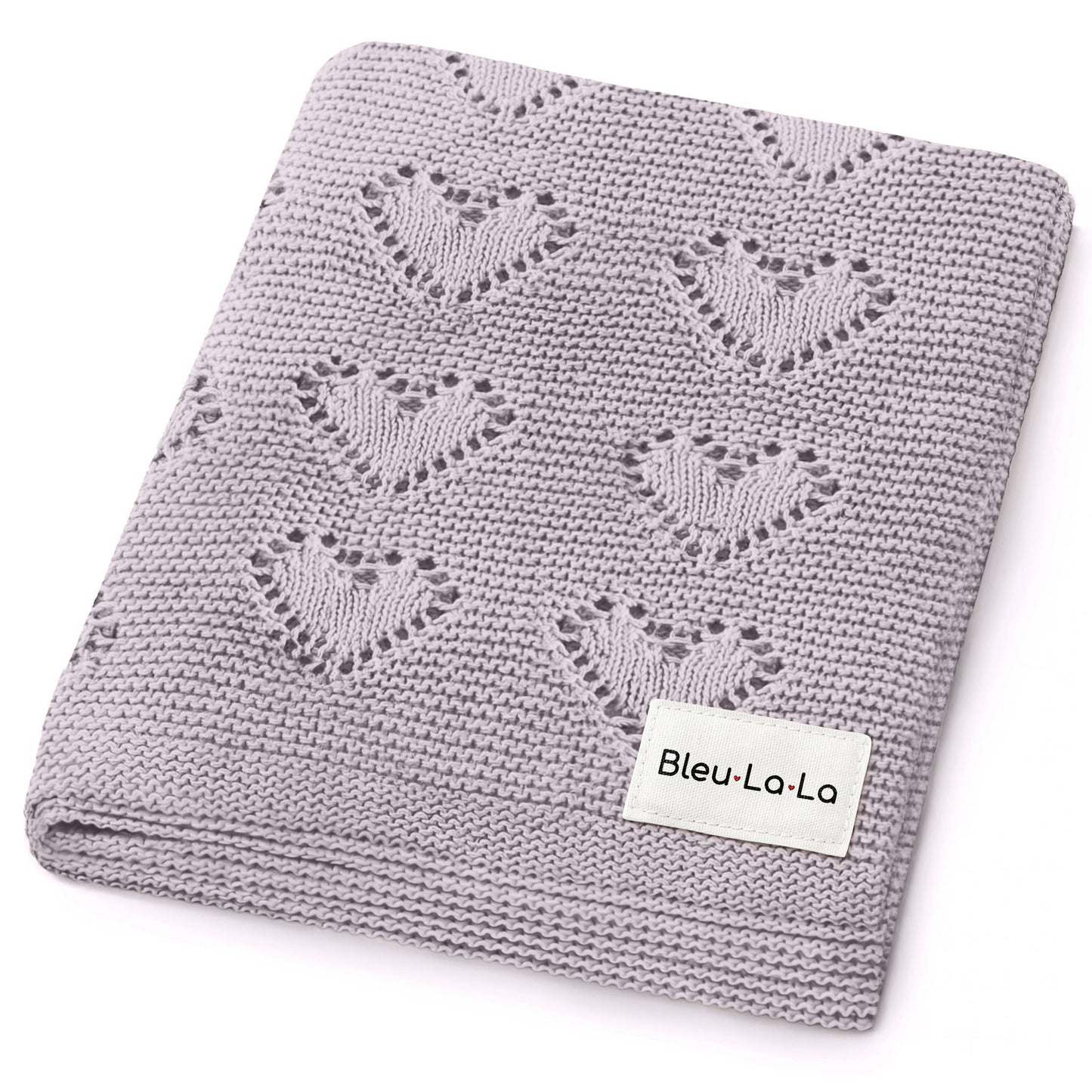 100% Luxury Cotton Swaddle Receiving Baby Blanket - Heart