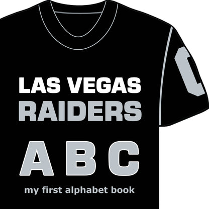 Las Vegas Raiders ABC alphabet board book cover with black jersey