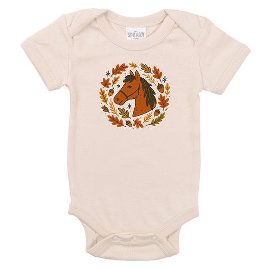 Autumn Horse Wreath Bodysuit