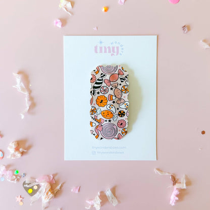 Candy and Ghosts Pink Snap Clip