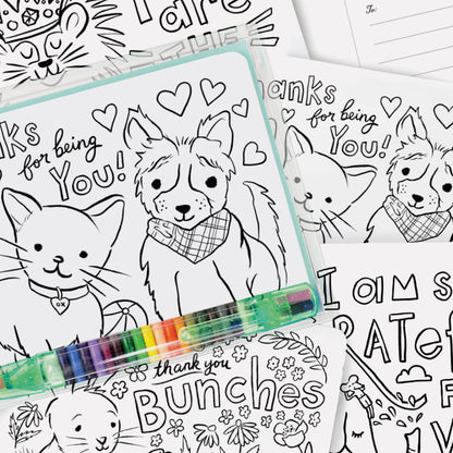 Thank You Card - Color-In Postcard Kit