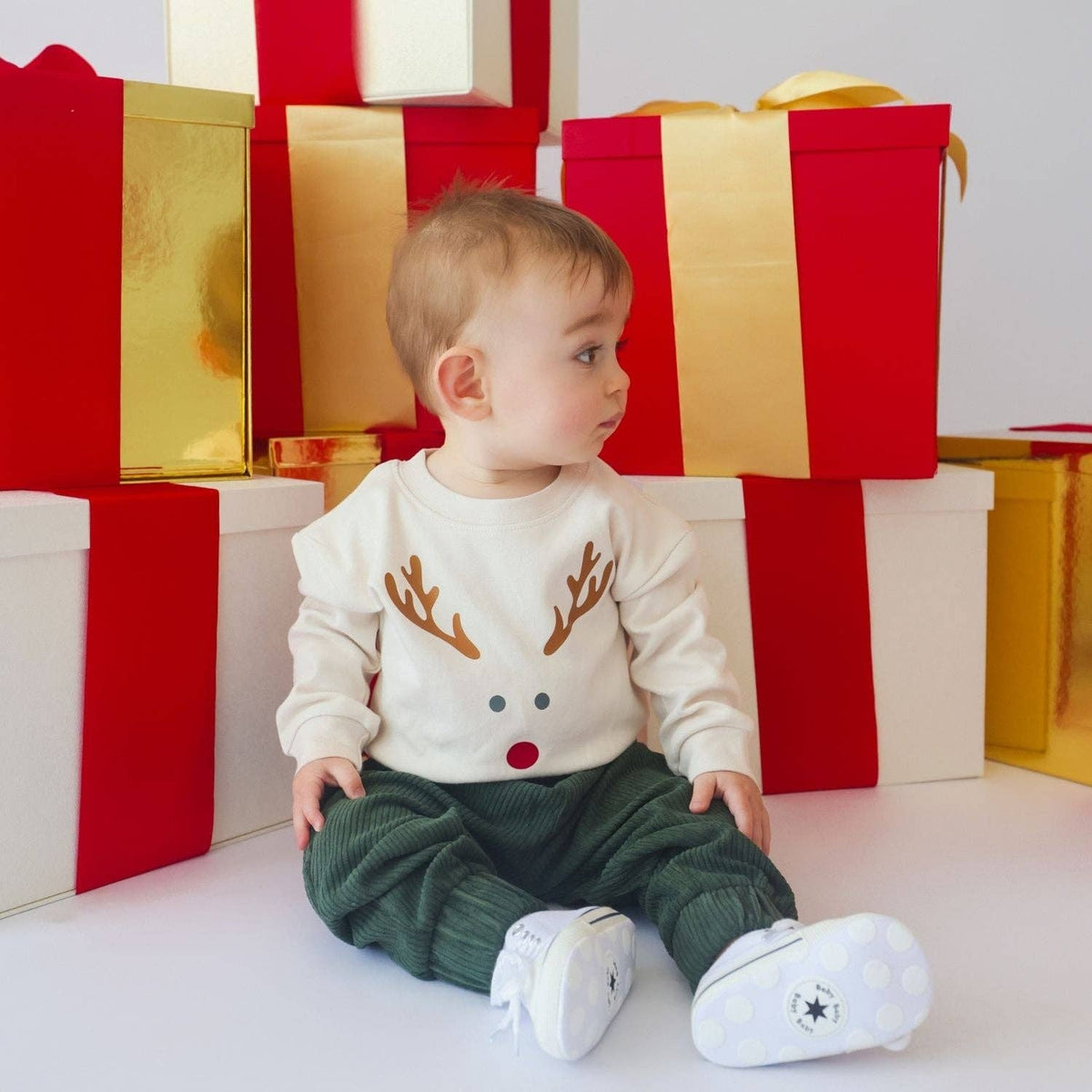Red Nose Reindeer Christmas Long Sleeve Romper - view 2