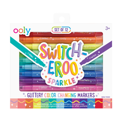 Switch-Eroo Sparkle Glittery Color Changing Markers - Set of 12