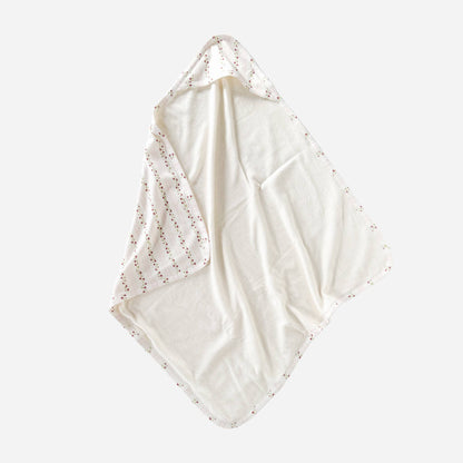 Strawberry Stripe Organic Cotton Hooded Baby Towel