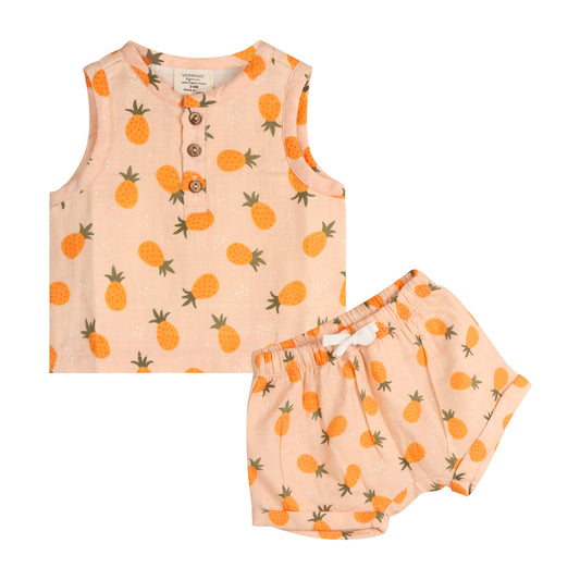 Pineapple Baby Top + Shorts Set