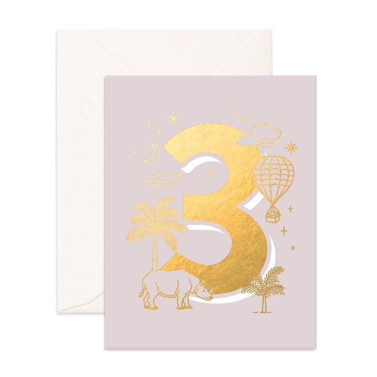 No. 3 Animals Greeting Card