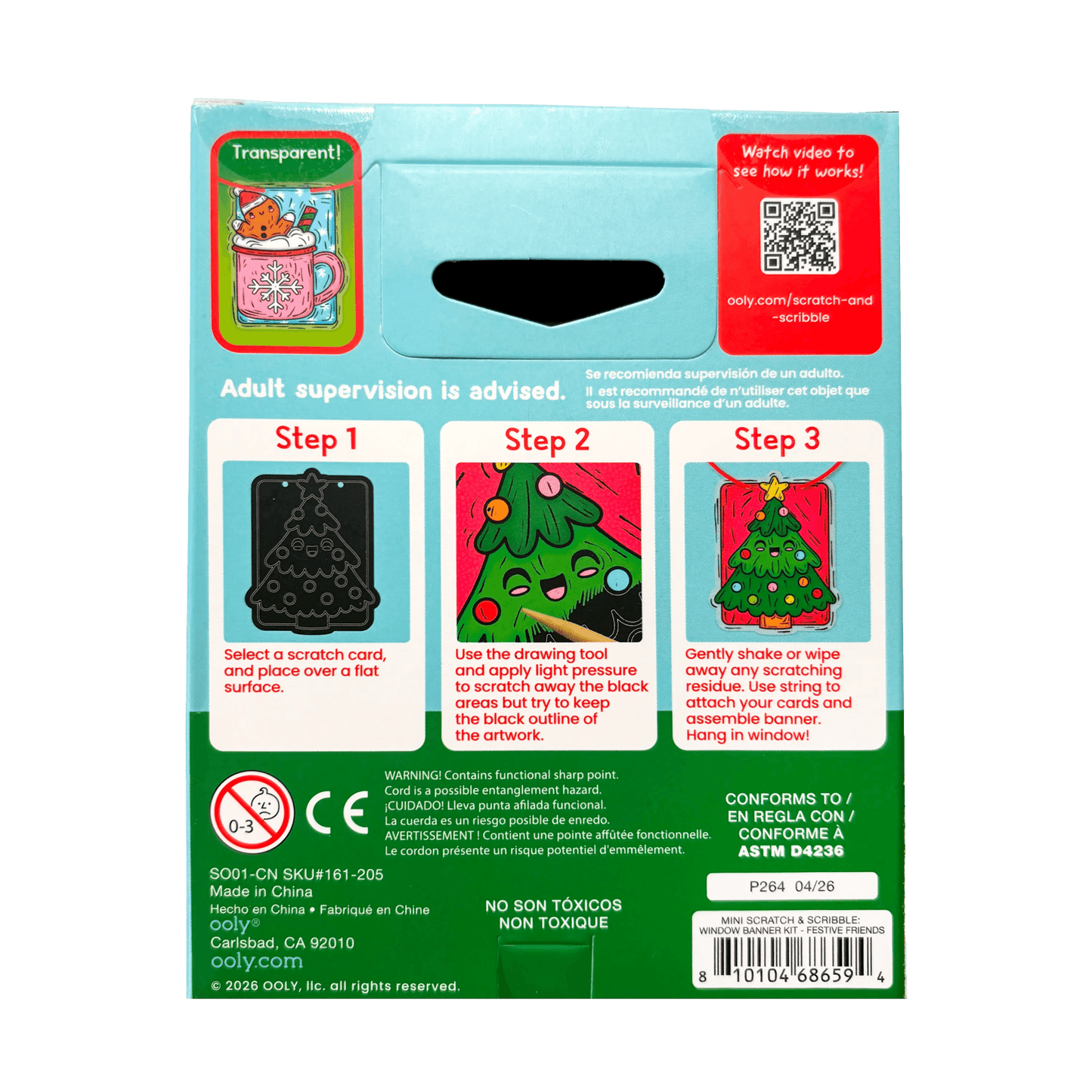 Mini Scratch & Scribble Window Banner Kit - Festive Friends - view 6